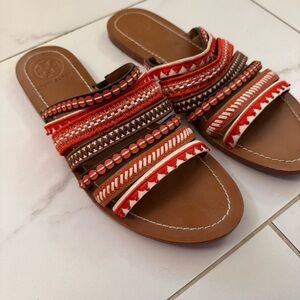 Tory Burch Women's Orange and Brown Sandals 10M